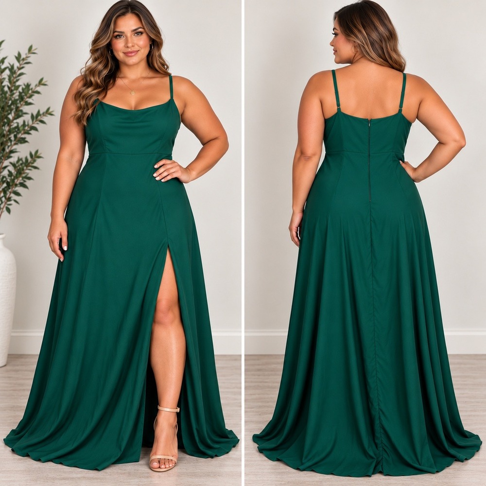 NEW Birdy Grey Amy Emerald Green Cowl Neck Maxi Dress Bridesmaid Gown XXL